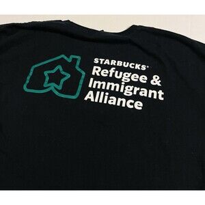 Starbucks Coffee Refugee Immigrant Alliance Employee T-Shirt 2XL Logo Uniform